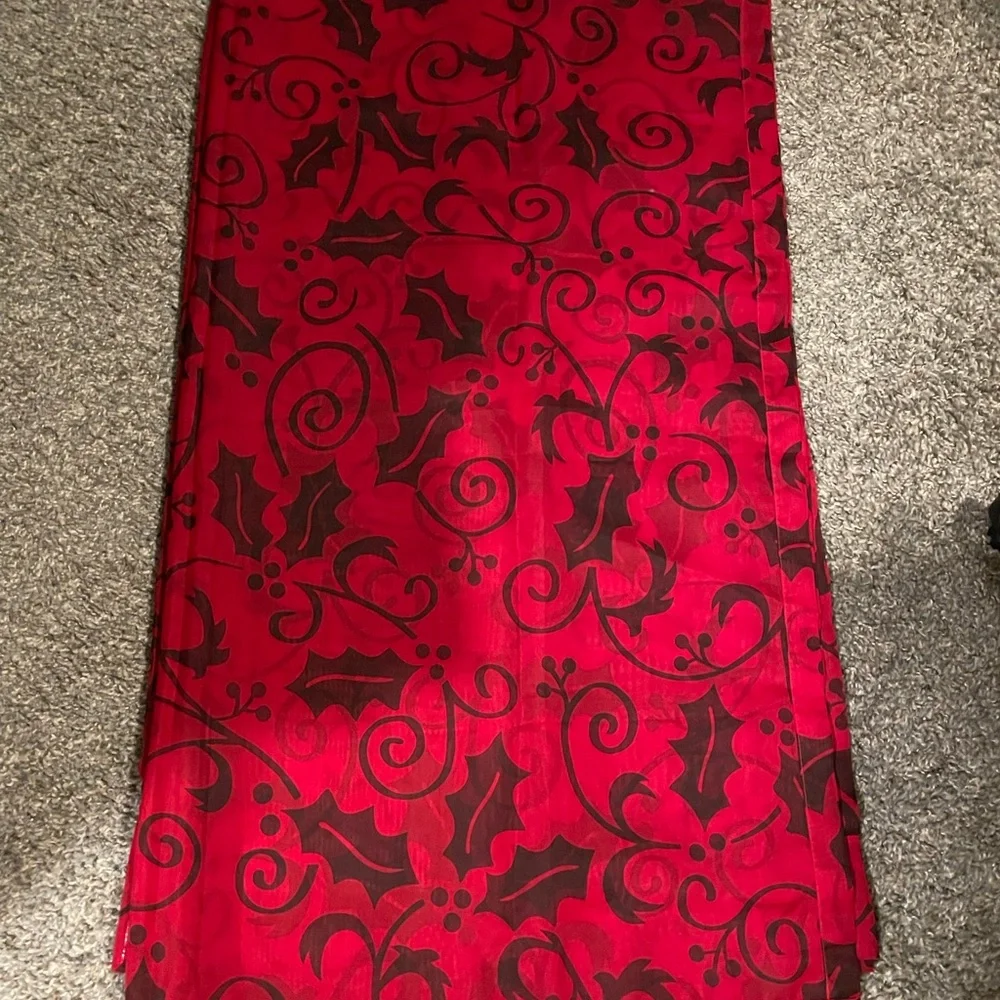 Happy Holidays Red & Black Shower Curtain & 12 Red Shower Curtain Rings